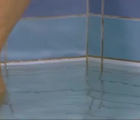 Blonde Bitch fucked by two guys at pool